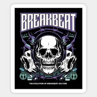 BREAKBEAT  - Evolution Skull (purple/teal) Magnet